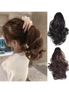 Wave Claw Clip Ponytail - Short Curly 10inch Look, Synthetic Wavy Hair Extensions for Daily Chic, Easy-To Wear for All Occasions