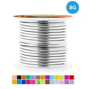 8 Gauge Anodized Aluminum Craft Wire for Jewelry Making - Bendable Flexible Crafting Wire 8 Gauge Wire Colored for Bonsai - Armature Wire for Sculpting - 32 feet