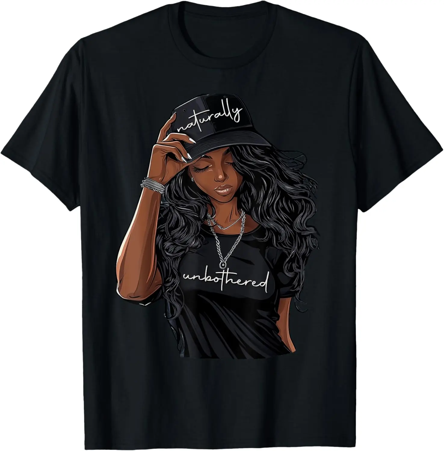 Women's 100% Cotton Short-Sleeve Graphic T-Shirt - Lady's Streetwear Top, Comfortable Fit, Vintage Style for Sassy African American Women