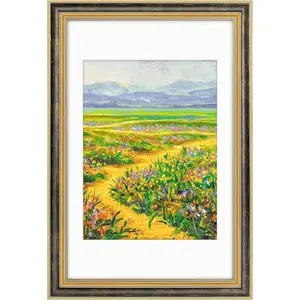 ,11x17 Ornate Picture Frame for 9x12 Photo with Mat or 11 x 17 Prints without Mat, Real Glass Wall Display(Color:Black )