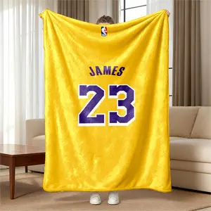 1pc James Yale Blanket, Reversible Comfort Knit Throw, Soft Touch Suitable for All Seasons, Geometric Design, Home Decor