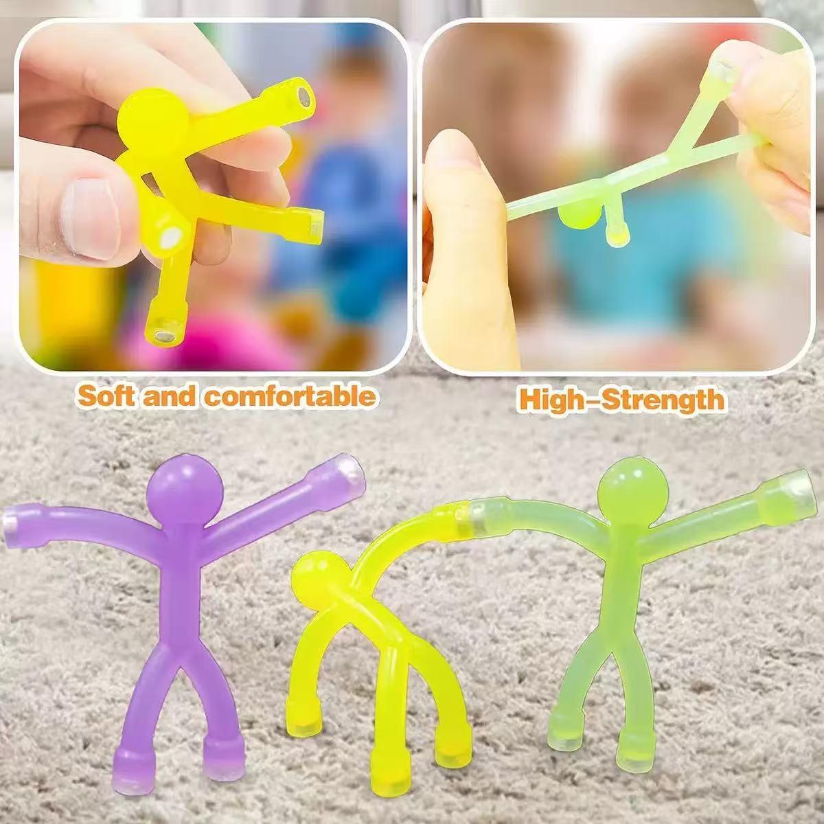 10 Magnetic Clear Character Toys, Colorful Magnetic Boys and Girls Stress Relief Toys, Construction Magnets for Kids 4+, and Fun Fridge Plastic Magnets for Stress Relief