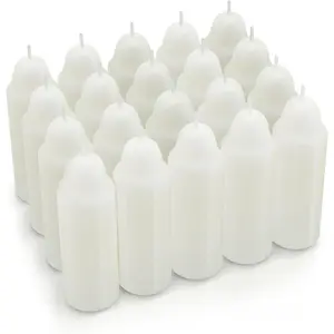12-Hour White Candles Compatible with Candle Lanterns, Long-Burning Candles for Outdoor, Camping, Emergency, Survival Emergency Preparedness- 20Pack