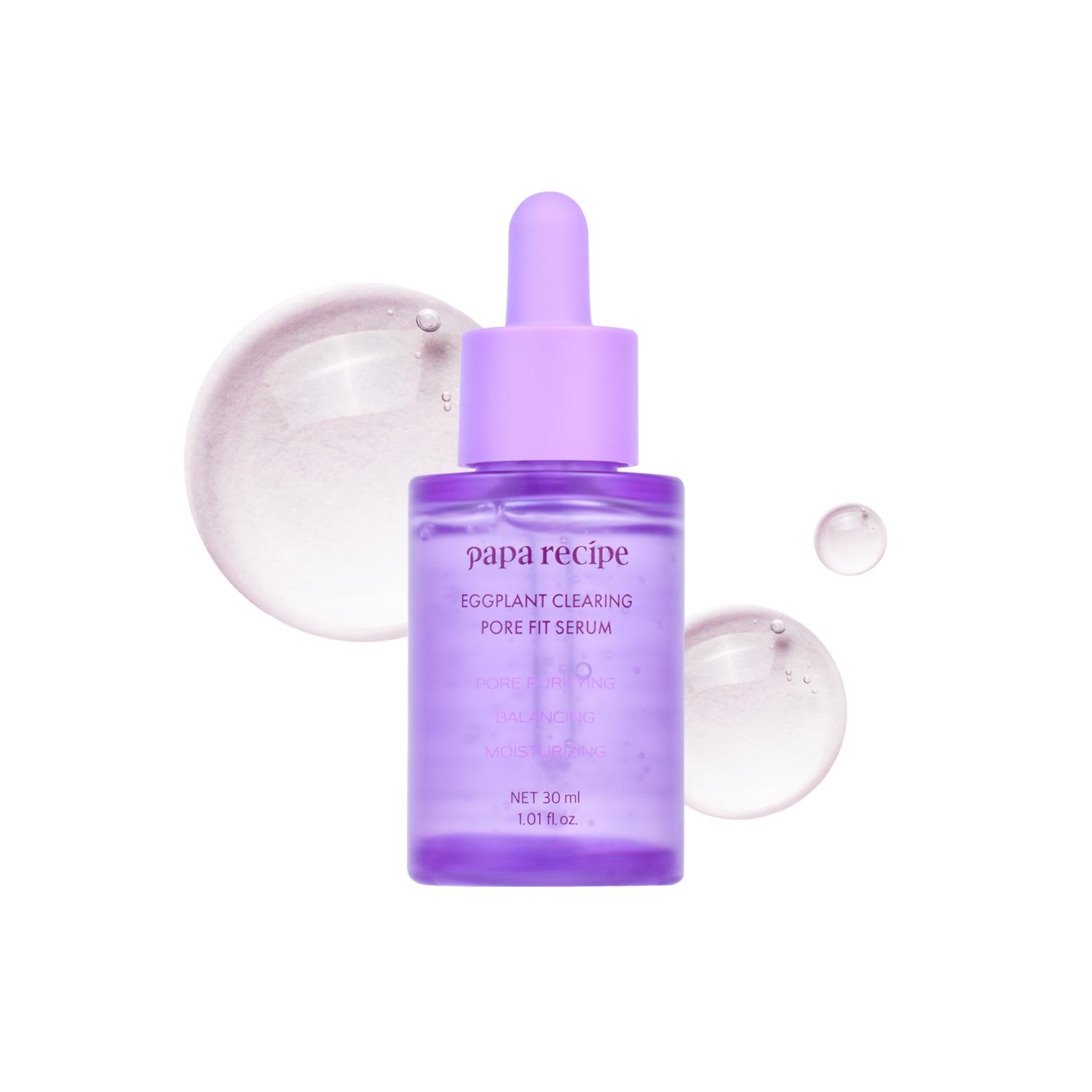 Papa Recipe Eggplant Clearing Pore Fit Serum (1.01 fl oz/30 ml) - Deep Hydration & Skin Balancing, Purifying Pore Impurities, Smooth Skin, Low-Irritation, Korean Skin Care Facial Serum