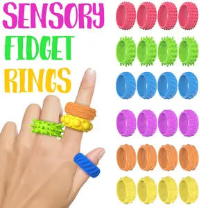 6/12/24-Pack Silicone Fidget Rings for Kids | Sensory Toys with Unique Textures, Multi-Color Set for Calm Focus & Concentration, Ideal for Classroom Rewards, Birthday Gifts & Travel Play, Brand: TIGERPOWER