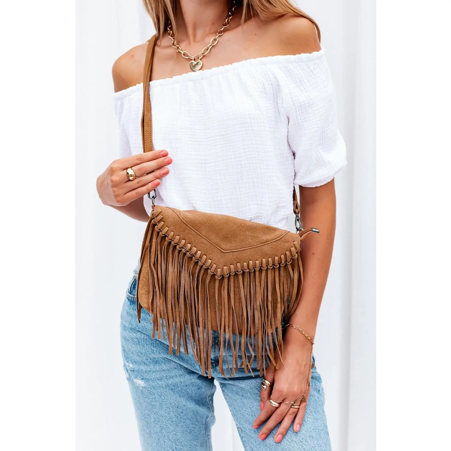 Fringe Purse Envelope Crossbody Bag