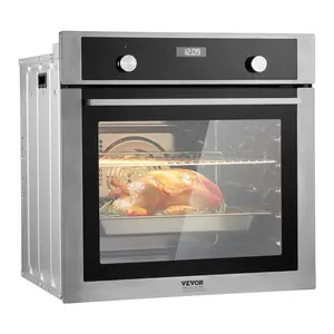 【Father's Day】VEVOR Single Wall Oven,  , 24" Electric Built-in Wall Oven with 9 Cooking Functions, 2.68 Cu.Ft Electric Wall Ovens with Timer, 2800W Electric Oven with Baking Rack and Tray, for Kitchen