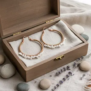 Ready to Go Hoops | Ultra Lightweight Cotton & Copper Wire-Wrapped Earrings.