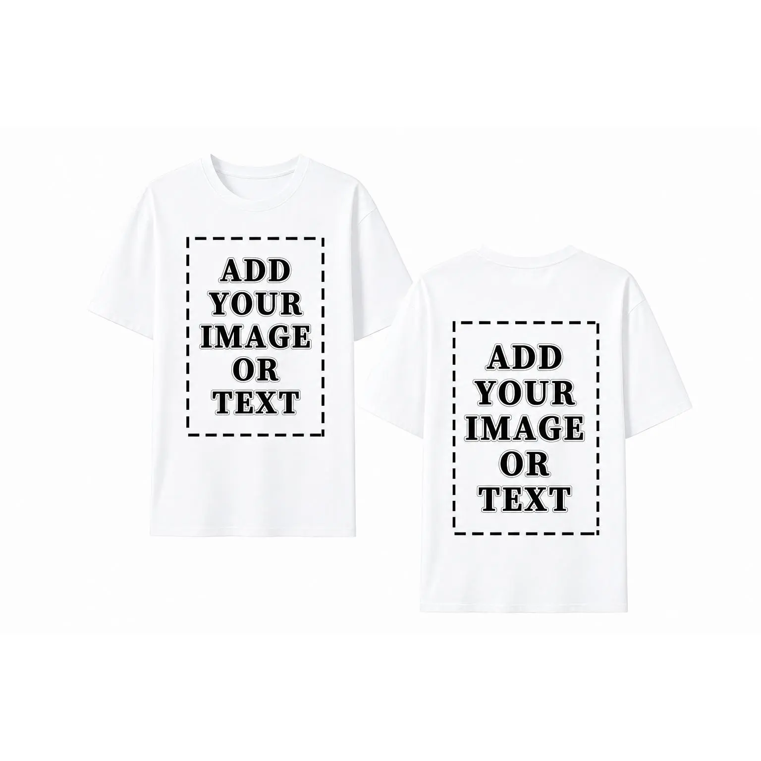 Custom T-Shirt for Men Women, Personalized Photo Cotton Tee, Front Back Print Casual Graphic Short Sleeve Shirt
