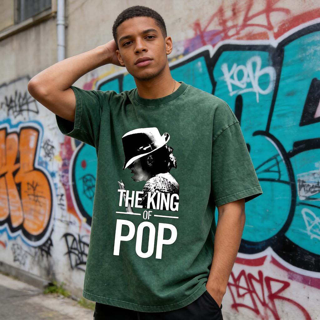 Vintage Michael Jackson King Of Pop Tee 260g Heavyweight Washed Cotton Oversized T-Shirt