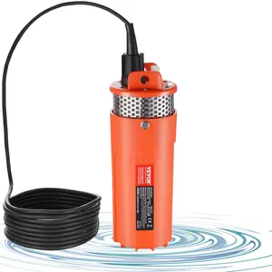 Solar Water Pump, 12V DC 96W Submersible Deep Well Pump, Max Flow 1.6 GPM, Max Head 230 ft, Max Submersion 98.4 ft, Solar Powered Water Pump for Well, Farm Ranch Irrigation, Livestock Drinking