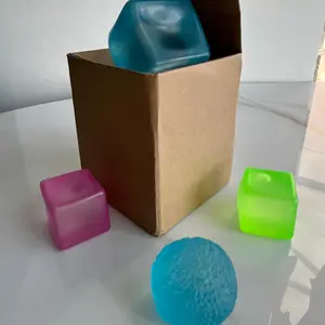 3 Pack Squishy Toy Set Soft Sensory Fidget Stress Relief Toys Candy Ball Mini Cube Large Cube Assorted Squishy Bundle for Relaxation Teens Adults