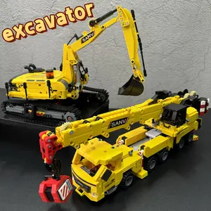Large Engineering Series Construction Toy Crane Set, High Playability, Detailed Design, Realistic Model, Home Decor Gift for Kids