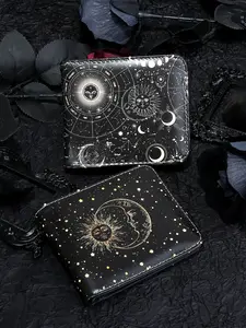 2026 New Trendy Short Starry Pattern Wallet Card Holder, Large Capacity Unisex Purse, Pop Art Print, Fashionable Men's and Women's Wallet, Stylish Wallet