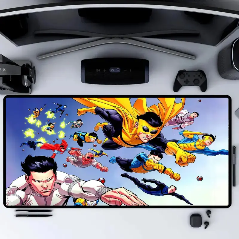 Invincible Gaming Desk Mat, Mark Grayson Omni Man Desk Pad, Animated Series Comic Mouse Mat, Action Cartoon Desk Accessory, Gamer Setup Decor, Gift for Him