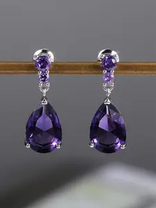 Water Drop Shaped Rhinestone Decor Dangle Earrings, Statement Earrings (1 Pair), Fashion Jewelry for Party, Daily Clothing Decor, Trendy Wedding Anniversary Party Jewelry Gift