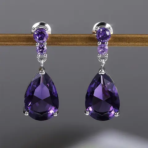 Water Drop Shaped Rhinestone Decor Dangle Earrings, Dangling Earrings, Statement Earrings (1 Pair), Fashion Jewelry for Party, Daily Clothing Decor, Trendy Wedding Anniversary Party Jewelry Gift, Fashionable Jewelry Accessories