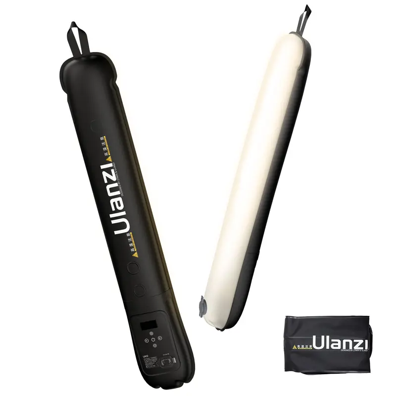 Ulanzi Portable Inflatable Air Tube Light UA12-UA20, Compact Photographic Fill Light Kit - Handheld Magnetic Mount 12W-20W, 2700K-6500K, CRI 95+, 12 Preset Effects, 1/4" Stand Mount, Easy Deflation, 55 Minutes (UA20) for Video Streaming & Photography
