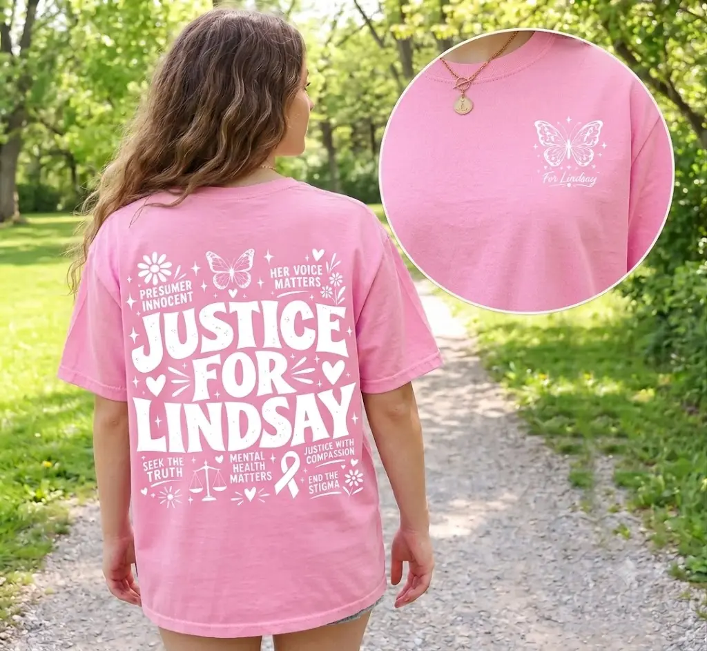 Justice for Lindsay T-Shirt, Lindsay  Pink T-Shirt,  Gift For Fan, Full Size, Full Color fpor maen