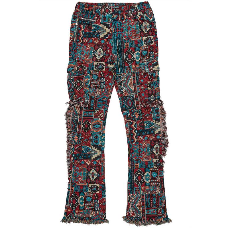 Ayami Red Slim Tapestry Flare Jean