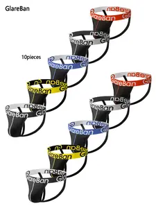 Men's Letter Tape Waist G String, Soft Comfy Breathable Panties for Daily Wear, Men's Underwear for All Seasons