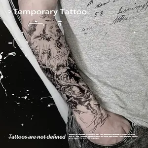 Dark Mythology Gods Battle Herbal Juice Temporary Tattoo Semi-Permanent Waterproof Long-Lasting Arm Sleeve High-End Fake Tattoo Stickers Tattoo Arm Sleeves Arm Sleeve Tattoos