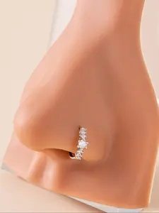 Rhinestone Decor Nose Ring, Fashionable Nose Ring for Women & Men, Trendy All-match & Exquisite Body Jewelry, Nose Piercing Jewelry for Birthday Gift