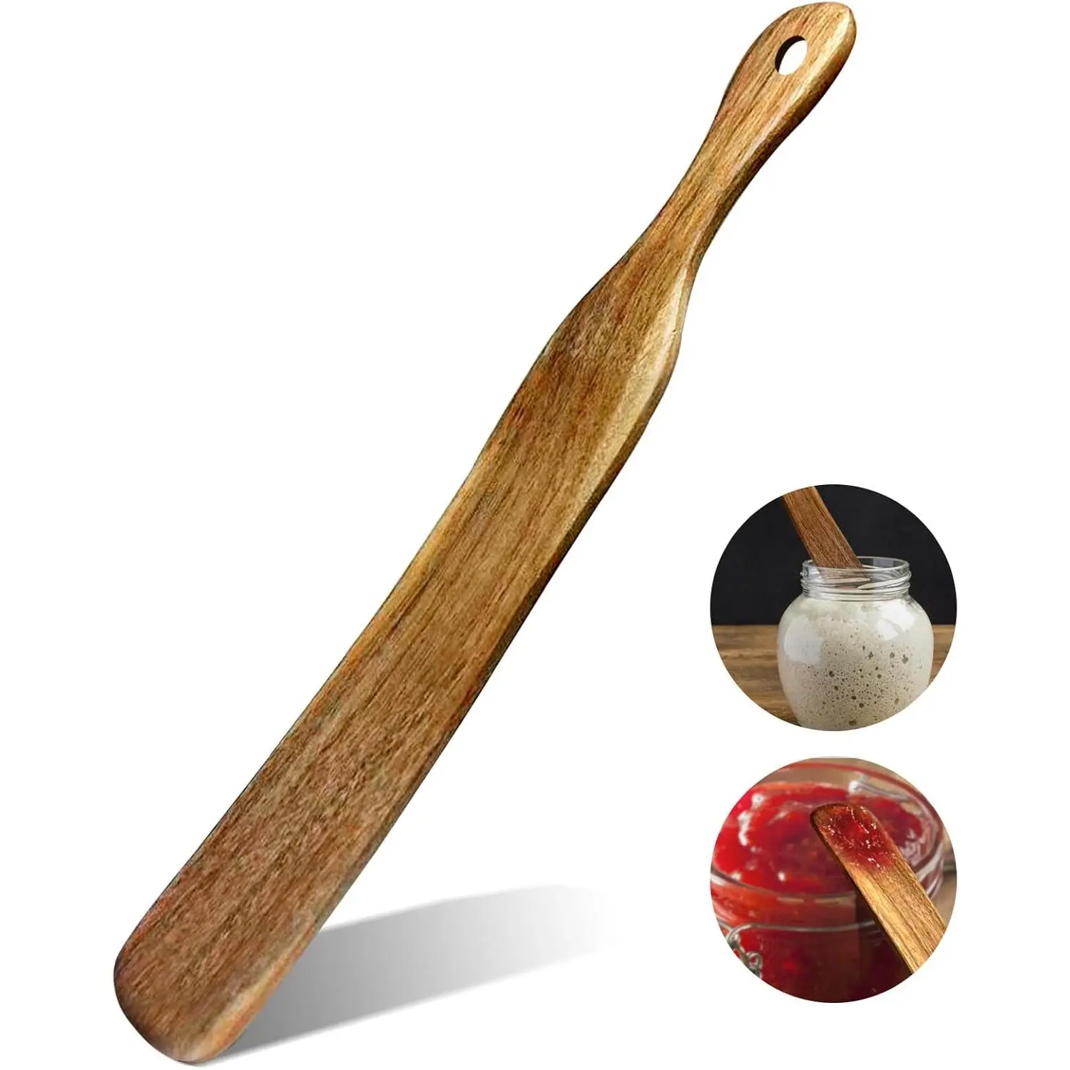 Skinny Spurtle, Sourdough Shovel Spurtle Spatula11 Inch,  Acacia  For Sourdough Starter & Baking Supplies, Dough Whisk, Sourdough Tools Essentials, Non-Scratch Utensils For Nonstick Pans