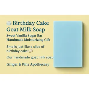 Birthday Cake Goat Milk Soap: Vanilla Sugar Scented Bar