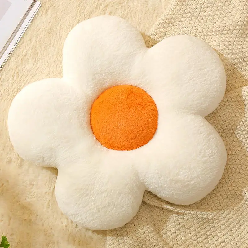Daisy Shaped Decorative Cushion, 1 Count Fluffy Plush Flower Cushion, Decorative Cushion for Home Couch Bed