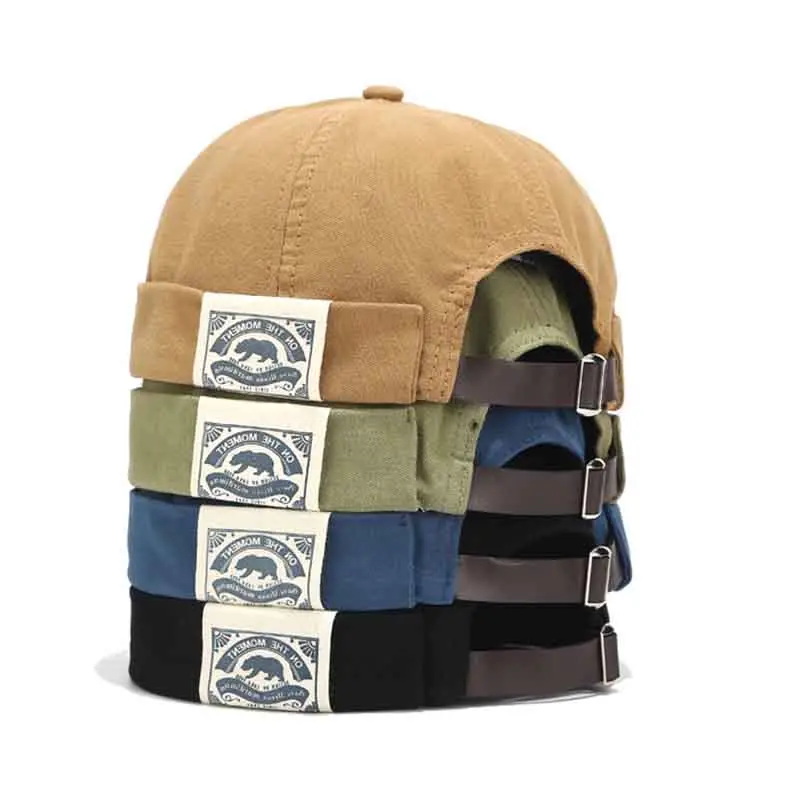 Unisex Solid Color Dome Melon Cap - Brimless Landlord Beanie, Streetwear Hip Hop Skullcap, Casual Modern Docker Hat with Unisex Appeal, Men's Hats, Hiphop Hats Fashion