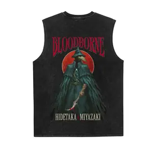 Bloodborne Game Vintage Tank 90s Graphic Sleeveless Tank Tops Men Vest Streetwear Outfits Men Vacation Outfits Sleeveless Shirt