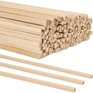 160 count Balsa  Sticks, 12 Inch Square Wooden Dowels, Hardwood Square Dowels Unfinished Wooden Strips for DIY Molding Crafts Projects Making