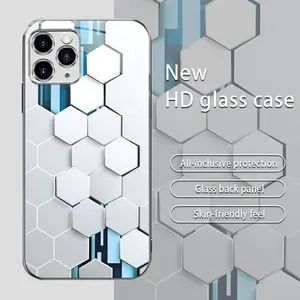 Suitable for [iPhone 11 Pro Max] New high-end technology square glass mobile phone case New business simple metal paint electroplated gold glass mobile phone case Affordable price Anti-drop and anti-fingerprint 995