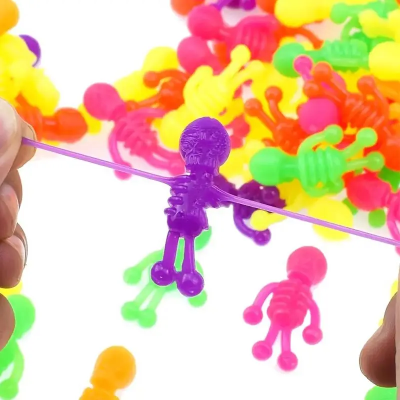 15/30pcs of Solid Color Plastic TPR Small Skeleton Zombie Model Figurines, Figurine Set, Decorative Figurines, Perfect for Toy Parties And Birthday Gifts, Ideal for Halloween Candy Bags, Halloween Decorations