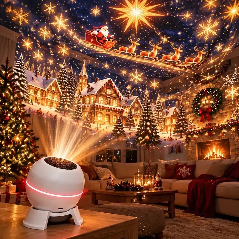 Christmas Projection Night Light - Festive Home Decoration, Holiday Room Transformer, Christmas Gift for Home Supplies