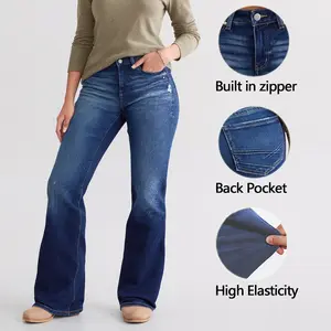 Women's Slim-Fit Tummy Tuck Bootcut Jeans, Womenswear Bottoms