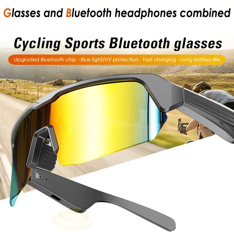 Jueyue Sport Bluetooth Smart Audio Sunglasses, UV400 Protection & Polarized Glasses - Sports & Cycling, Open Ear, Clear Call smartglasses