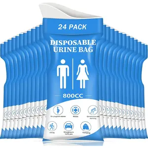 Disposable Urine Bag, 12/24 PCS Pee Bags for Travel for Women/Men, 800ML Emergency Portable Urinal Bag and Vomit Bags, Unisex Urinal Bag for Camping, Traffic Jams, Pregnant, Patient, Kids
