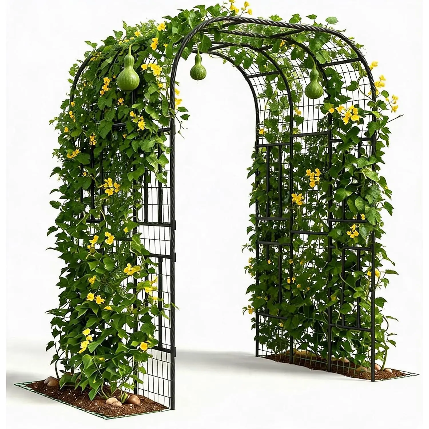 Garvee Arched Shape Garden Arch Trellis, Double-Panel Design for Climbing Plants, Indoor Furniture Raised Bed
