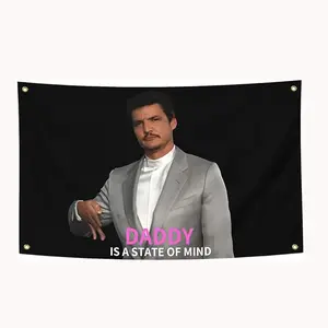 Pedro Pascal Flag I'm Your Daddy Hanging Banner, Durable Wall Decor with Brass Rings, 3x5 Feet, Perfect for Dorms, Outdoor, Parties & More, Decoration