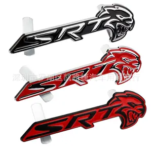 Suitable for Dodge Challenger SRT Car Emblem SRT Hellcat Modified Grille Emblem Large Metal Badge Car Sticker