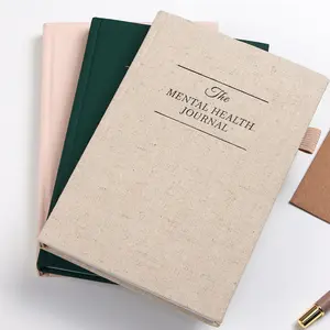 Mental Health Journal, Anxiety & Guided Journal for Women (A5 Size)-3 color（Pink*Beige*Dark Green）