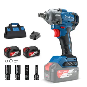 【5-year warranty】Dong Cheng 20V Brushless Impact Wrench, 515 ft-lbs High Torque, 1/2 inch 4-Speed Cordless Impact Gun with Tool Bag, Easily Removes Bolts on Cars, Trucks, and Tractors, Includes 4.0Ah Battery & Charger Power Impact Driver