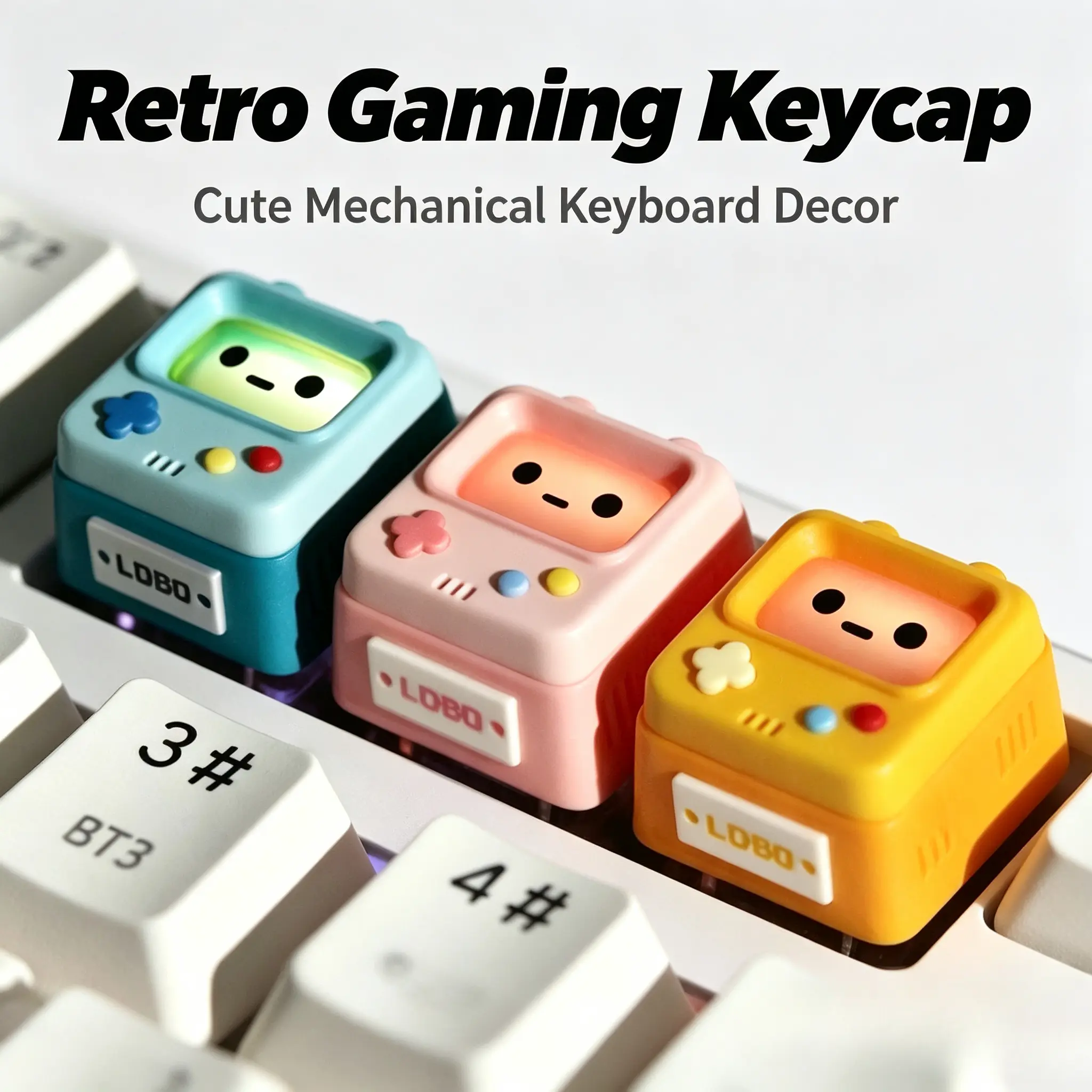 Artisan 1U Handmade Resin Keycap - Cute Nostalgic Game Console-Shaped, Frost-Finish Polycarbonate, Backlight Friendly, ESC Replacement for Cherry MX-Compatible Compact Size Mechanical Keyboards, Custom Accessory