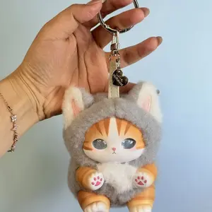 Cute Shark Cat Plush Keychain Soft Stuffed Toy Collectible Gift Fluffy Costume