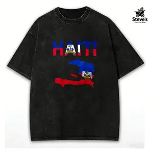 washed cotton,Unisex Happy Haitian Flag Day Cool Haiti Flag Map Haitian Pride T-Shirt graphic tees Say You Swear Grunge Album 67 Eat Sleep Goon Repeat 90s good Casual Short Sleeve Rifle Quick-Dry Moisture-Wicking Crew Vintage In Utero Print Anime
