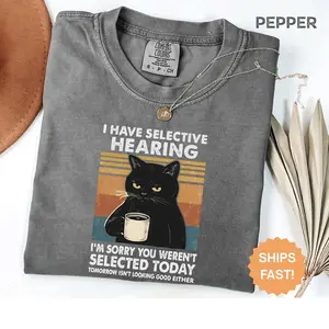 Comfort Colors I Like Cats And Coffee Shirt, Coffee Lover Shirt, Funny Cat Shirt, Cat Mom Gift, Cat Lover Shirt, Retro Coffee Shirt, Vintage Cat Shirt