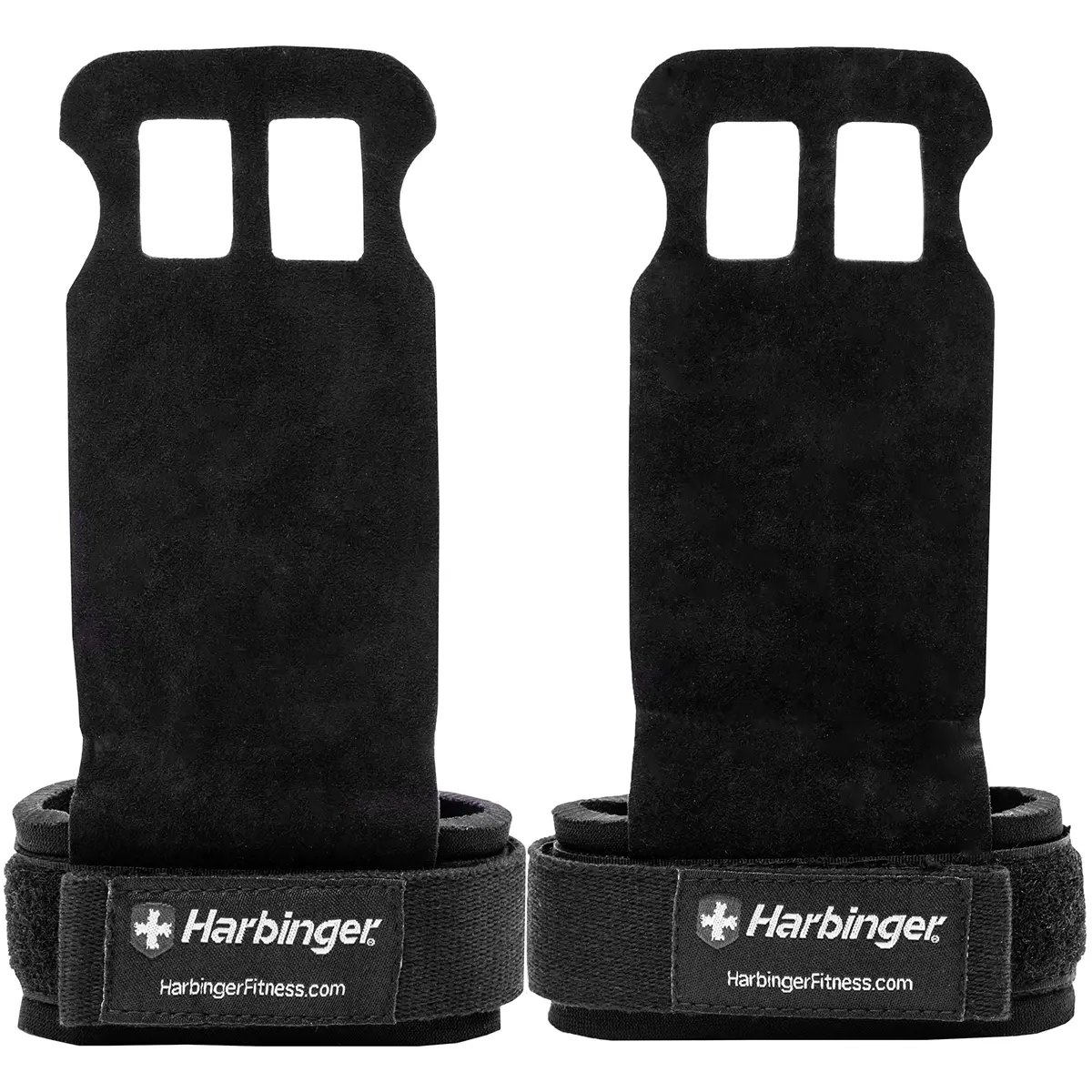 Harbinger Split-Leather Palm Grips with Anti-Slip SpiderGrip and Padded Adjustable Strap for Heavy Duty Protection during Weightlifting, Anti-Slip Surface, With Protector