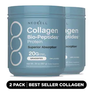 2x NeoCell Collagen Bio-Peptides Powder 20oz - Grassfed Protein Supplement - Advanced with 18 Essential Amino Acids